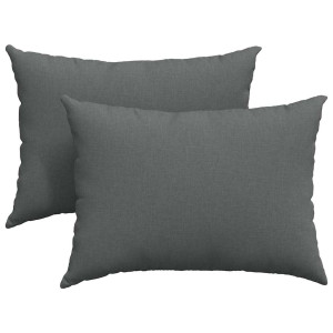 Cojines de sofá 2 pcs Gris oscuro 70 x 50 cm tela H