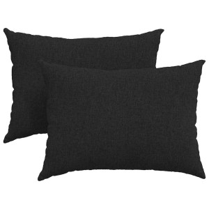Cojines de sofá 2 pcs Negro 70 x 50 cm tela H