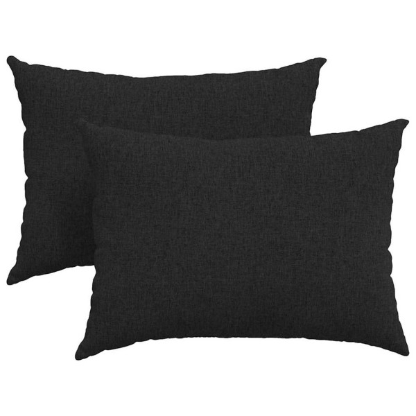 Cojines de sofá 2 pcs Negro 70 x 50 cm tela M 2