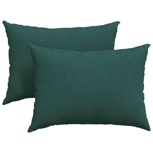 Cojines de sofá 2 pcs Verde oscuro 70 x 50 cm tela M 2