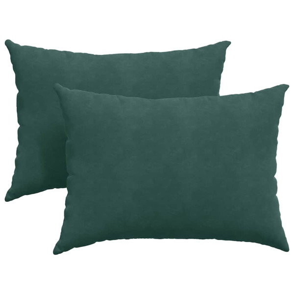 Cojines de sofá 2 pcs Verde oscuro 70 x 50 cm Tela de pana M 2