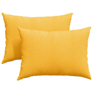 Cojines de sofá 2 pcs Amarillo Claro 70 x 50 cm Tela de pana H