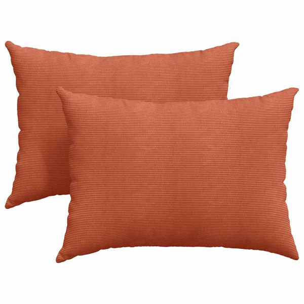 Cojines de sofá 2 pcs Rojo Naranja 70 x 50 cm Tela de pana M 2
