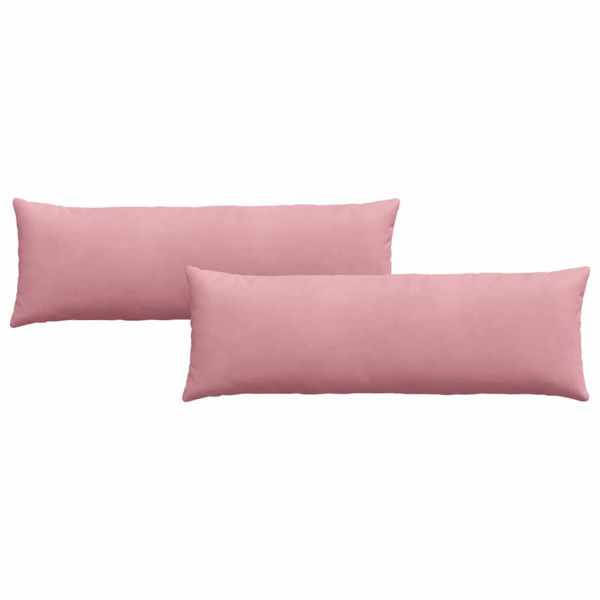 Cojines de sofá 2 pcs Rosa 120 x 40 cm Tela de pana M 2
