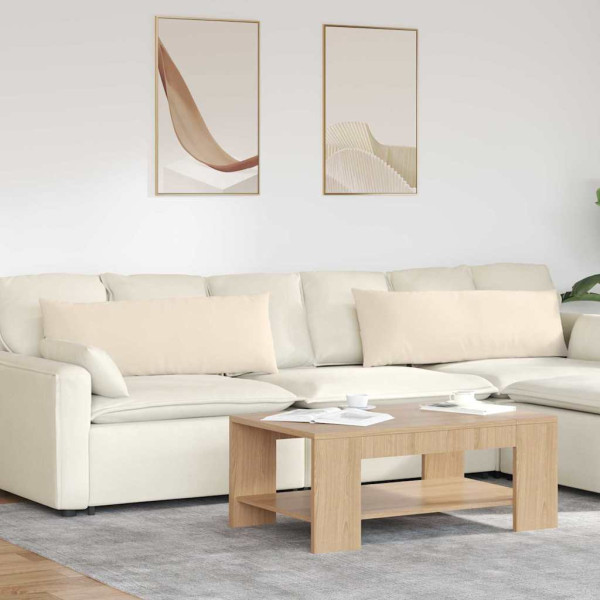 Cojines de sofá 2 pcs Beige 120 x 40 cm tela D