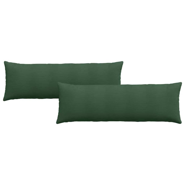 Cojines de sofá 2 pcs Verde oscuro 120 x 40 cm Tela de pana M 2