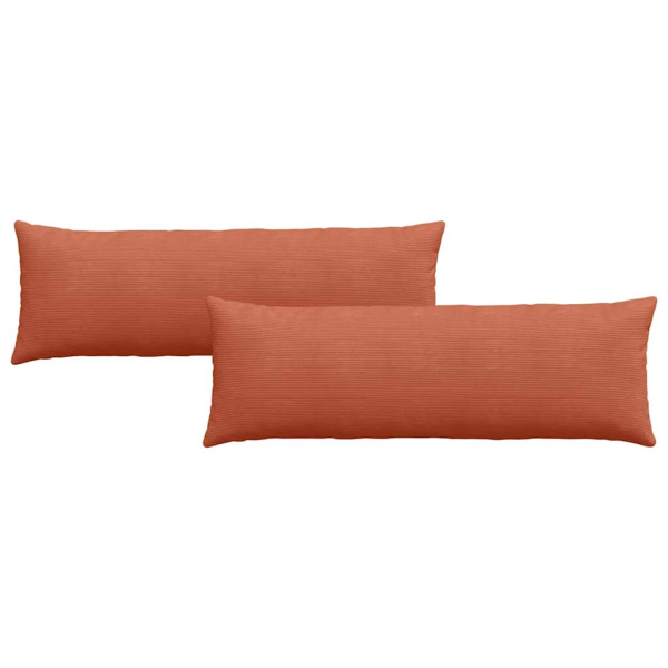 Cojines de sofá 2 pcs Rojo Naranja 120 x 40 cm Tela de pana M 2
