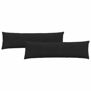 Cojines de sofá 2 pcs Negro 145 x 40 cm tela H