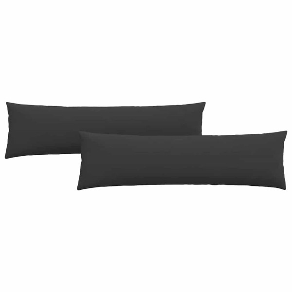 Cojines de sofá 2 pcs Negro 145 x 40 cm tela M 2