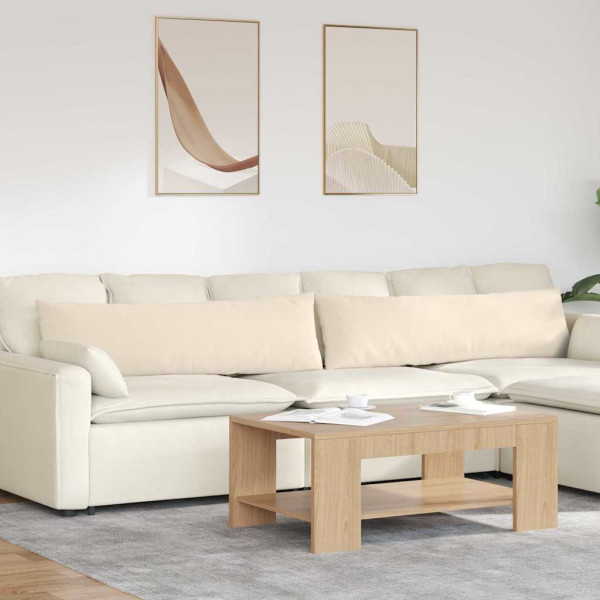 Cojines de sofá 2 pcs Beige 145 x 40 cm tela D