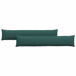 Cojines de sofá 2 pcs Verde oscuro 200 x 40 cm tela H