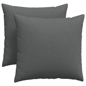 Cojines de sofá 2 pcs Gris oscuro 45 x 45 cm tela H