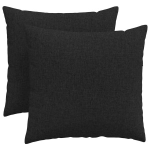 Cojines de sofá 2 pcs Negro 45 x 45 cm tela H