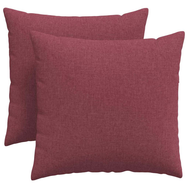 Cojines de sofá 2 pcs Rojo vino 45 x 45 cm tela M 2