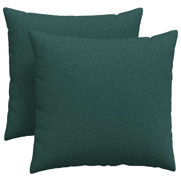 Cojines de sofá 2 pcs Verde oscuro 45 x 45 cm tela M 2