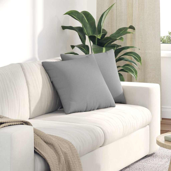 Cojines de sofá 2 pcs Gris 45 x 45 cm tela D