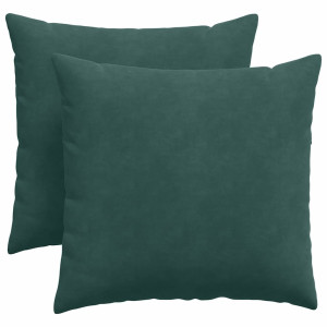 Cojines de sofá 2 pcs Verde oscuro 45 x 45 cm Tela de pana H