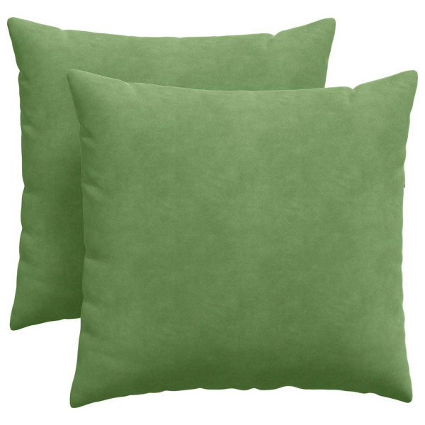 Cojines de sofá 2 pcs Verde claro 45 x 45 cm Tela de pana M 2