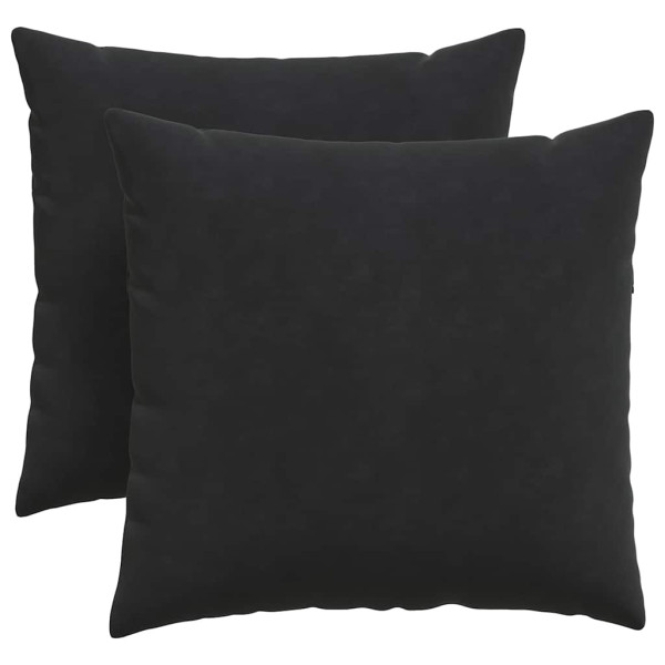 Cojines de sofá 2 pcs Negro 45 x 45 cm Tela de pana M 2