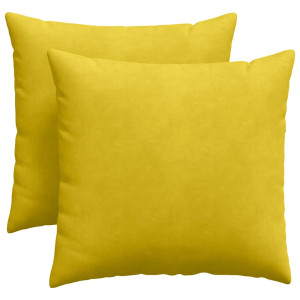 Cojines de sofá 2 pcs Amarillo 45 x 45 cm Tela de pana H