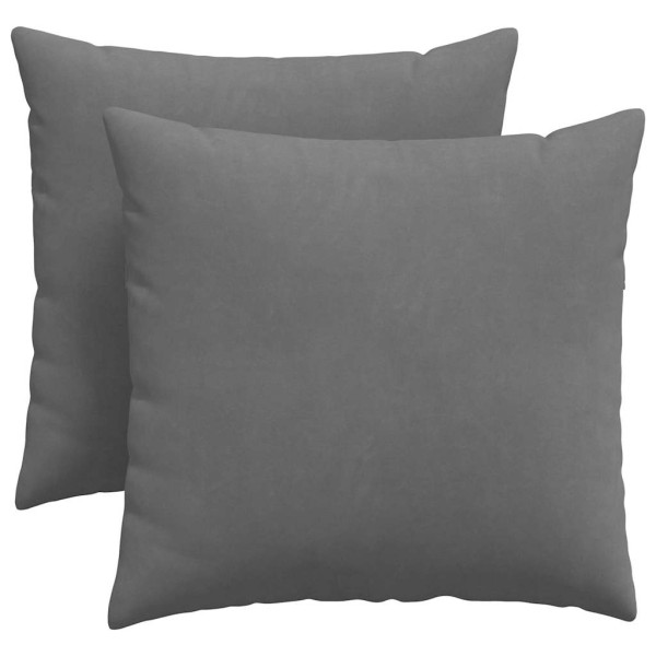 Cojines de sofá 2 pcs Gris oscuro 45 x 45 cm tela M 2