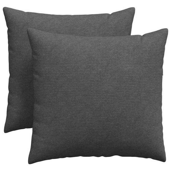 Cojines de sofá 2 pcs Gris oscuro 45 x 45 cm Tela de pana M 2