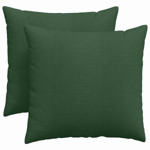 Cojines de sofá 2 pcs Verde oscuro 45 x 45 cm Tela de pana H