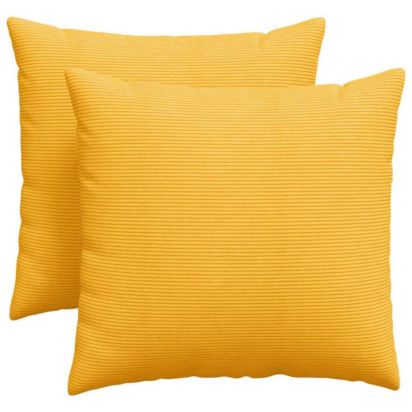 Cojines de sofá 2 pcs Amarillo Claro 45 x 45 cm Tela de pana M 2