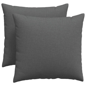 Cojines de sofá 2 pcs Gris oscuro 50 x 50 cm tela H