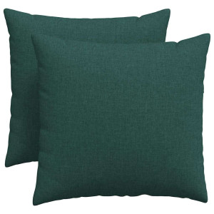 Cojines de sofá 2 pcs Verde oscuro 50 x 50 cm tela H