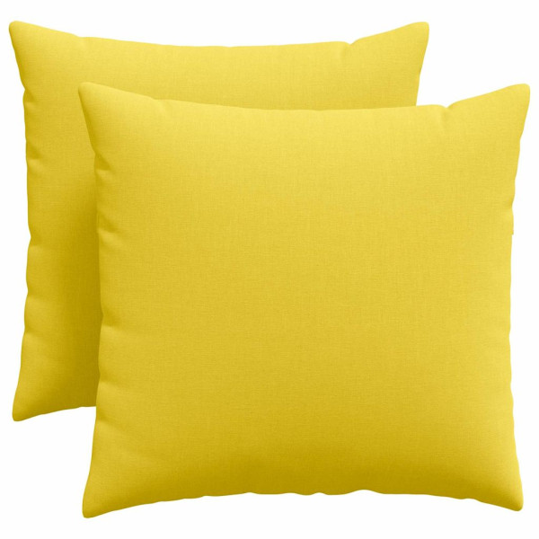 Cojines de sofá 2 pcs Amarillo Claro 50 x 50 cm tela M 2