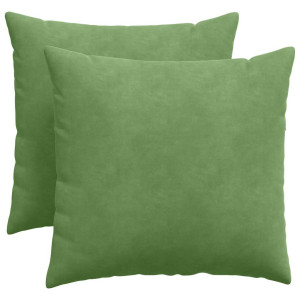 Cojines de sofá 2 pcs Verde claro 50 x 50 cm Tela de pana H