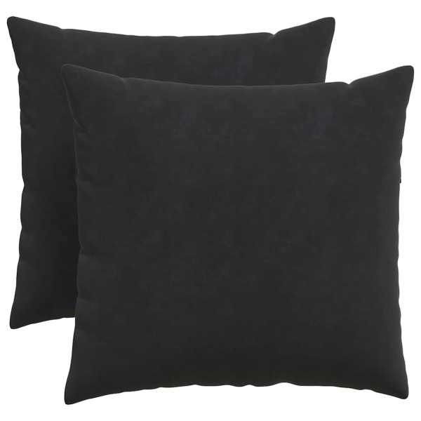 Cojines de sofá 2 pcs Negro 50 x 50 cm Tela de pana M 2