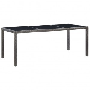 Conjunto de comedor de jardín 9 piezas ratán sintético gris H