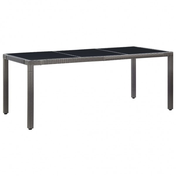 Conjunto de comedor de jardín 9 piezas ratán sintético gris M 2