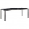 Conjunto de comedor de jardín 9 piezas ratán sintético gris 2