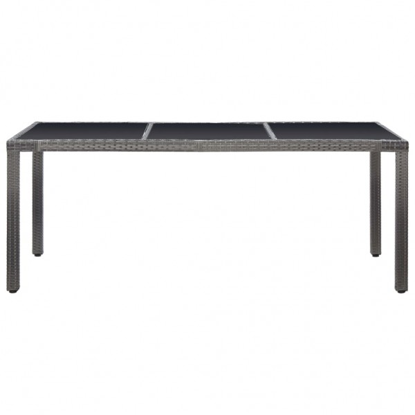 Conjunto de comedor de jardín 9 piezas ratán sintético gris M 3
