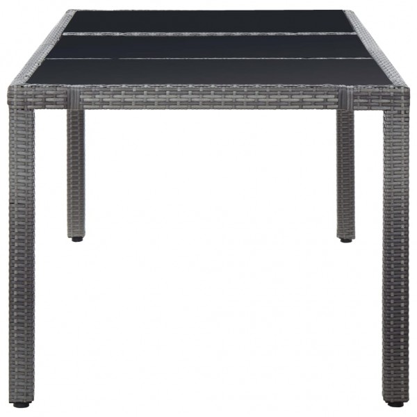 Conjunto de comedor de jardín 9 piezas ratán sintético gris M 4