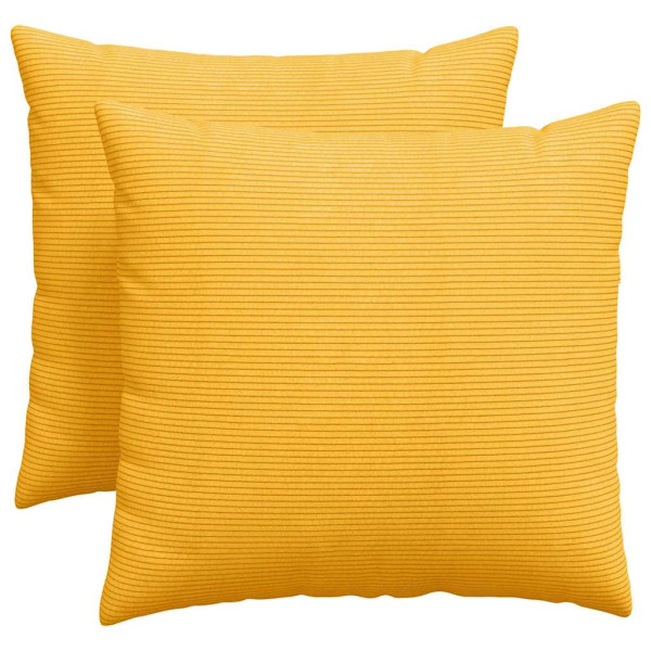 Cojines de sofá 2 pcs Amarillo Claro 50 x 50 cm Tela de pana M 2