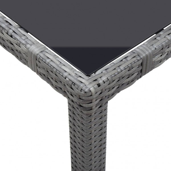 Juego de comedor de jardín 7 piezas de ratán sintético gris M 5
