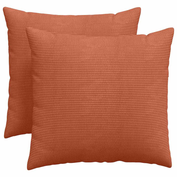 Cojines de sofá 2 pcs Rojo Naranja 50 x 50 cm Tela de pana M 2