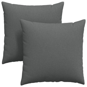 Cojines de sofá 2 pcs Gris oscuro 60 x 60 cm tela H