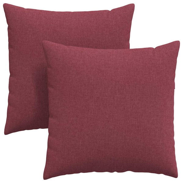 Cojines de sofá 2 pcs Rojo vino 60 x 60 cm tela M 2
