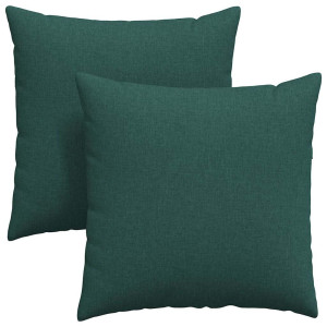 Cojines de sofá 2 pcs Verde oscuro 60 x 60 cm tela H