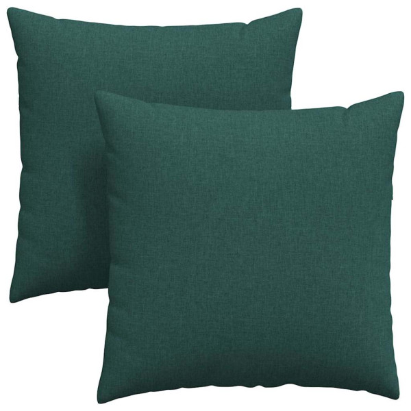 Cojines de sofá 2 pcs Verde oscuro 60 x 60 cm tela M 2