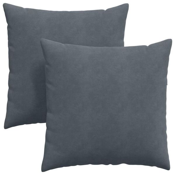 Cojines de sofá 2 pcs Gris oscuro 60 x 60 cm Tela de pana M 2