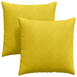 Cojines de sofá 2 pcs Amarillo 60 x 60 cm Tela de pana H