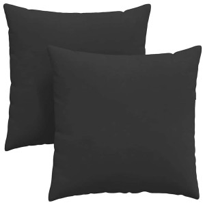 Cojines de sofá 2 pcs Negro 60 x 60 cm tela H