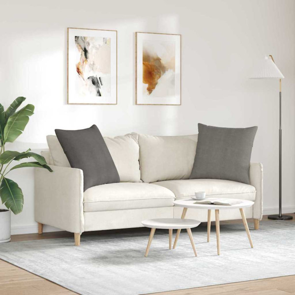 Cojines de sofá 2 pcs Gris Claro 60 x 60 cm Tela de pana M 4