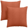 Cojines de sofá 2 pcs Rojo Naranja 60 x 60 cm Tela de pana 2